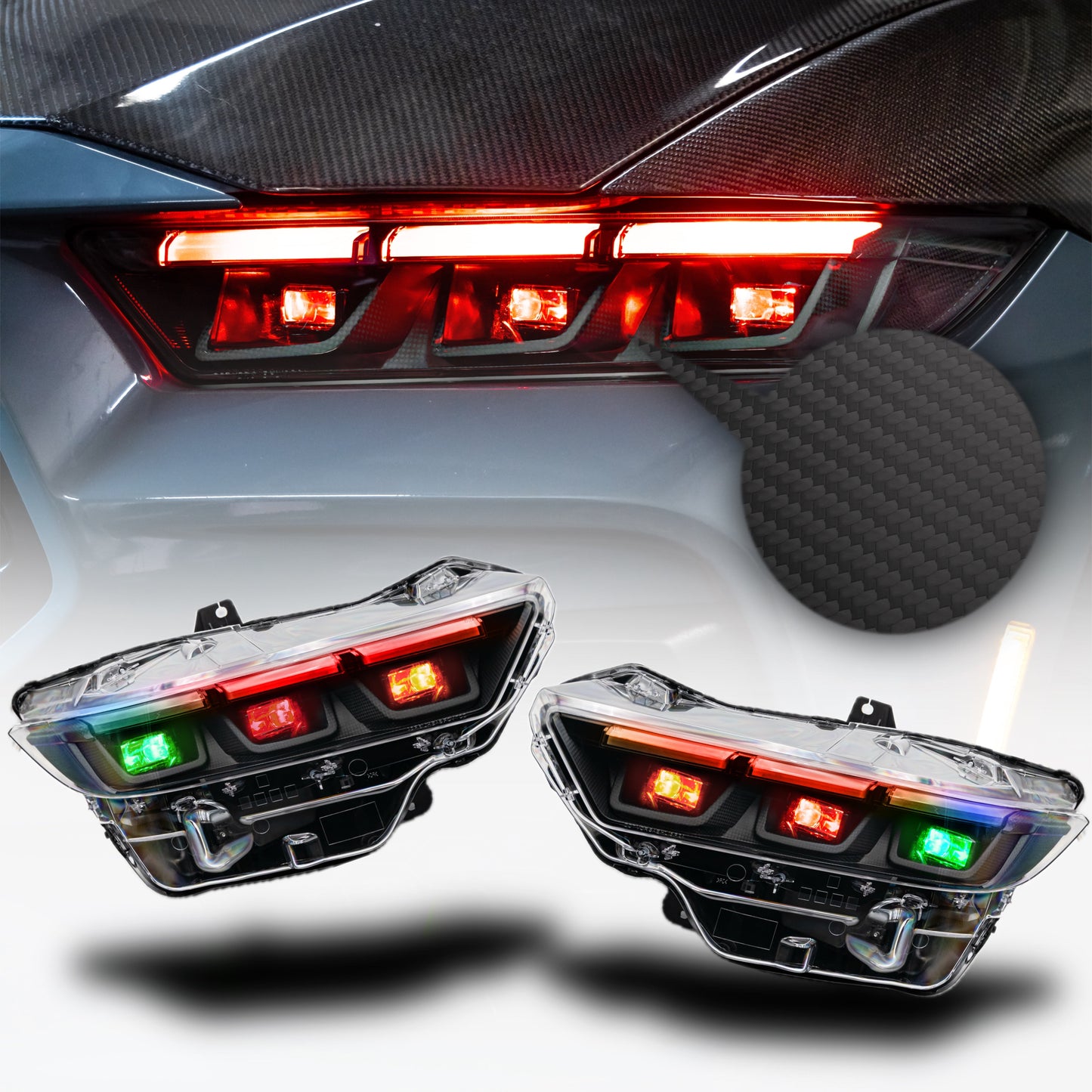 2024+ Ford Mustang S650 RGB Pre-Preg Dry Carbon Fiber Housing Track Package Edition (Pair)