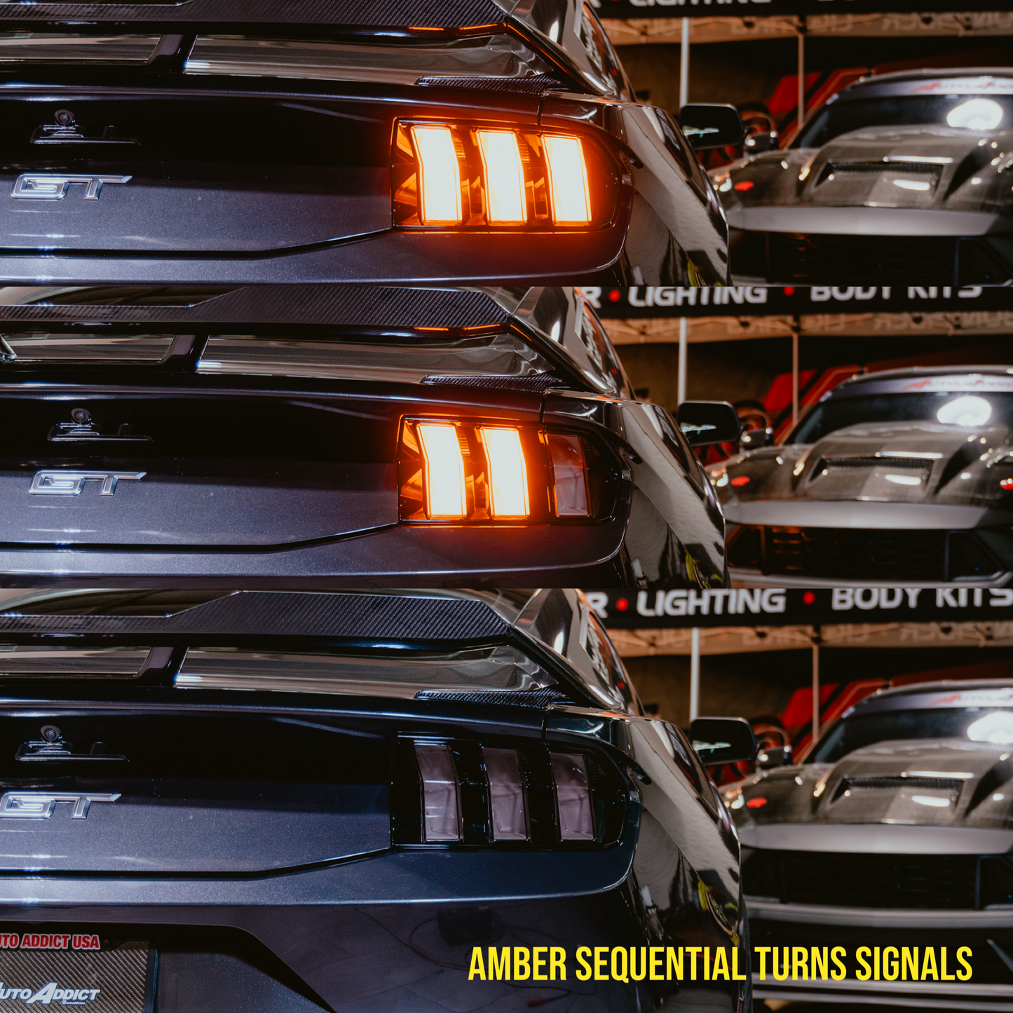 2024-2026 Mustang S650 Euro Style Taillights Amber Turn Signal Sequential