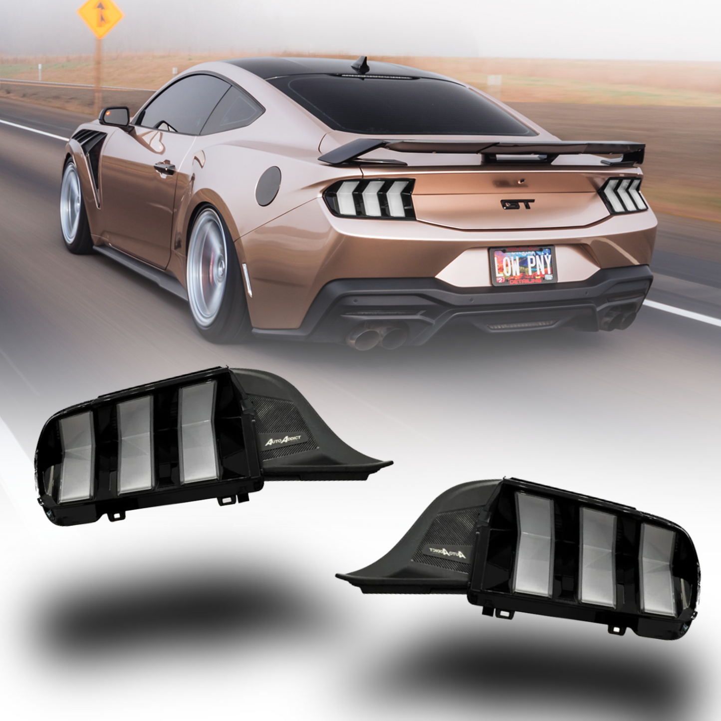 2024-2026 Mustang S650 Euro Style Taillights Amber Turn Signal Sequential