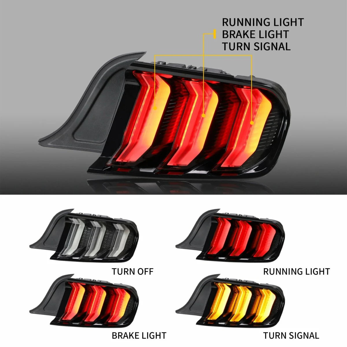 2015-2023 Mustang VLAND Euro Multi-Mode LED Taillights